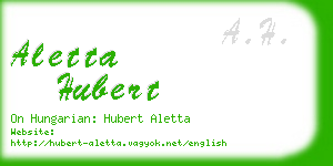 aletta hubert business card
